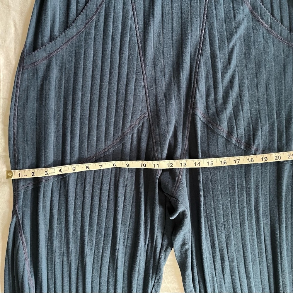 Free People Intimately Coffee Chat Joggers Soft Comfy BLUE Cotton Sz Medium NWOT - Picture 11 of 14